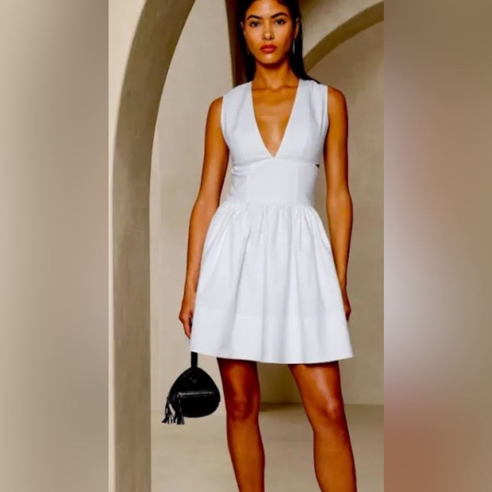 NWT Banana Republic Anisa CutOut stretch white mini dress size 12
